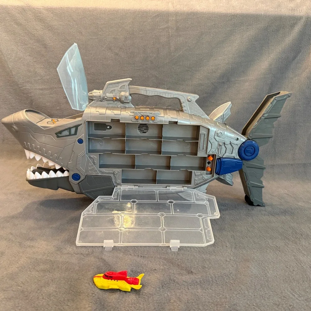 Adventure Force Shark Strike Submarine Toy Carrier with Lights and Sounds Gray